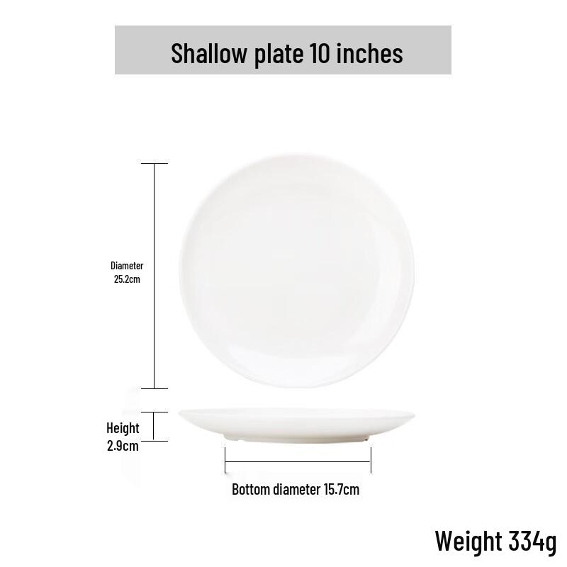 Qianxing White Melamine 10-inch Dinner Plates, Set of 10