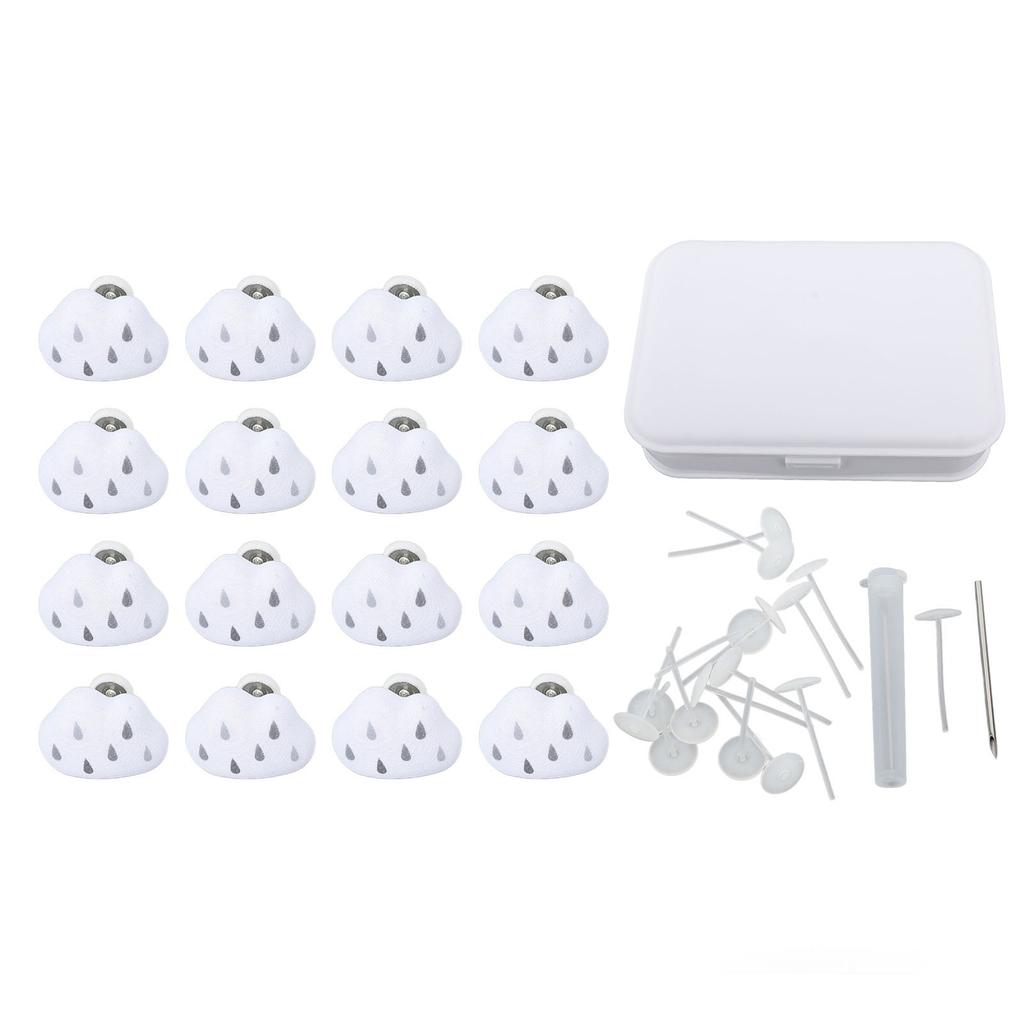 16pcs Duvet Pin Prevent Quilt Shifting Detachable Cloud Shape Comforter Button Clips for Quilt Cushions Curtains White