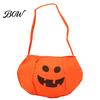 Large Capacity Candy Bag Halloween Pumpkin for Kids, Small Trick or Treat Bucket, Party Favor Soft Face Basket with Handle Decoration Holder Kids