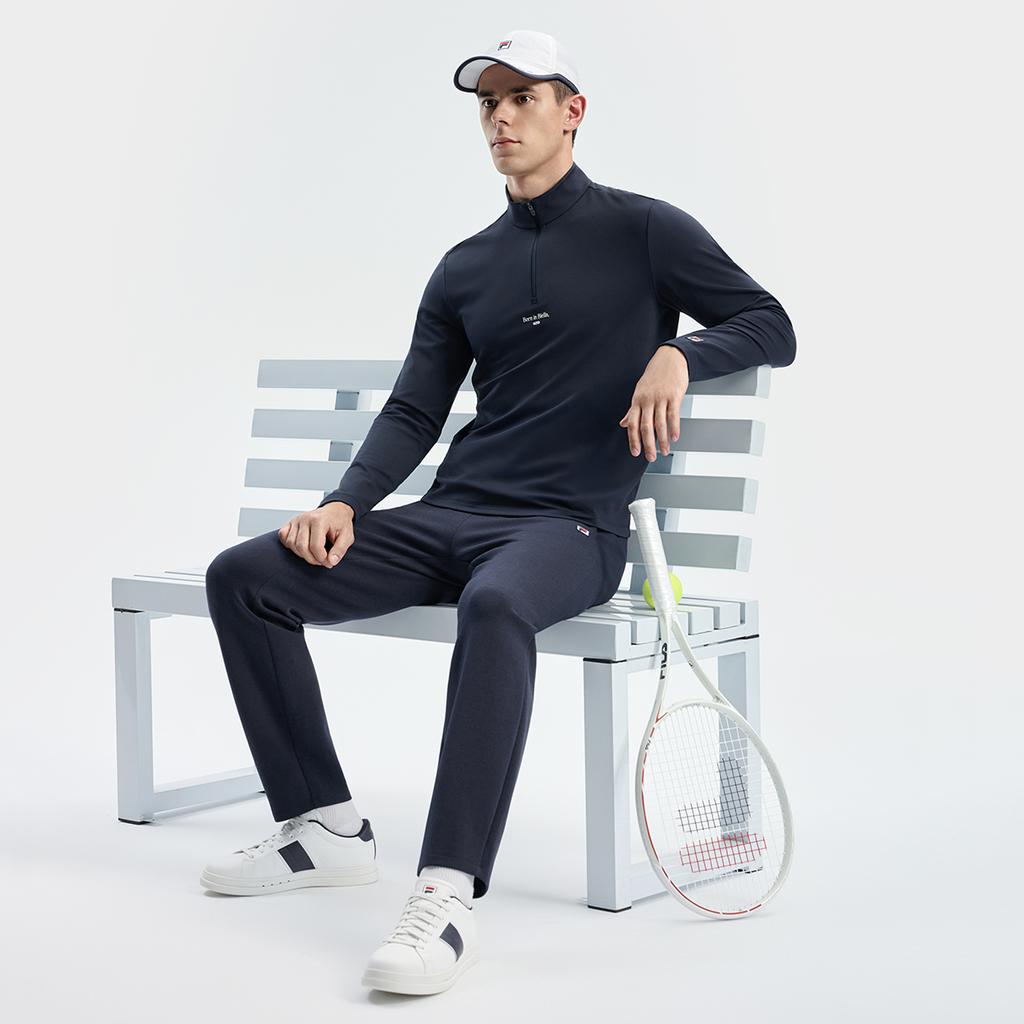 Fila Tennis Fashion Minimalist Sports Casual Classic Long Sleeve T-Shirt Men Tops Sky-Blue A11M543218FBU