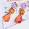 Fashion Alloy Color Resin Dangle Earrings, Exaggerated Minimalist Geometric Jewelry For Women