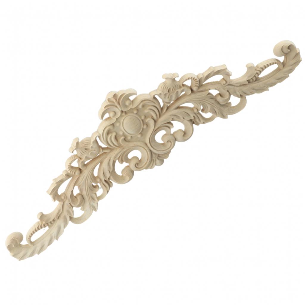 Wooden Carved Applique DIY Decor Furniture Unpainted Mouldings
