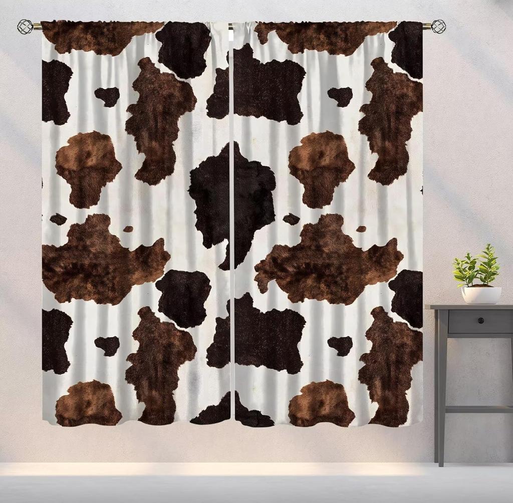 Leopard Print Curtains Brown Cheetah Wildlife Art Printed Window Drapes Bedroom Kitchen Decor Fabric Set Panel Curtain Blackout For Made Of Polyester