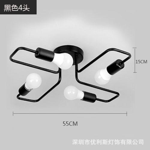 American Country Iron Chandelier Ceiling Lamp Retro Industrial Style Living Room Bedroom Dining Room Decoration Indoor Lighting warm light