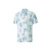 Floral Print Casual Short Sleeve Polo Shirt Men Tops Light-Blue 538753-01