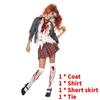 Female Halloween Terrifying Zombie Student Cosplay Costume Makeup Party Dress Up