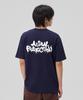 ASTRAL PROJECTION [Brush Graffiti Lettering Logo] Cotton Loose Fit Short Sleeve T-Shirt_Space Navy