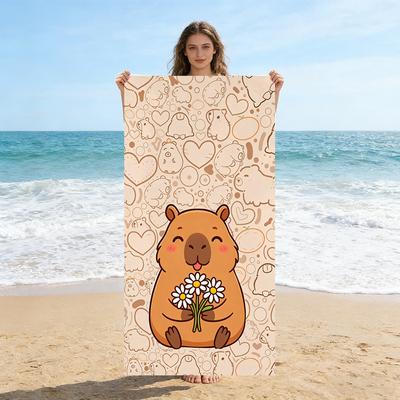 Capybara Cartoon Beach Towel Quick-Drying Small To LargeTowel For Beach Pool Sport Yoga Gym Home Towel Gift for Friend Sand Free