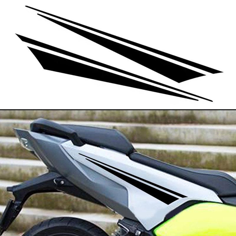 2pcs Motorcycle Side Fuel Tank Color Blocked Striped Waterproof Sticker Body Fender Vinyl Decoration Decal Auto Accessories