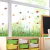 Children's Fun Flower, Grass and Grass Window Stickers, Children's Room Window Decoration Stickers