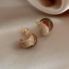 Minimalist Resin Pearl Stud Earrings Lightweight Small Hoop Design Hypoallergenic Metal Post for Daily Wear and Special Occasions Women Jewelry