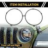 REPAIROCK Kompatibel mit Jeep Wrangler TJ 1997-2007, 7-Zoll Runde Scheinwerferblenden mit Metallringen (Links und rechts) - Paar