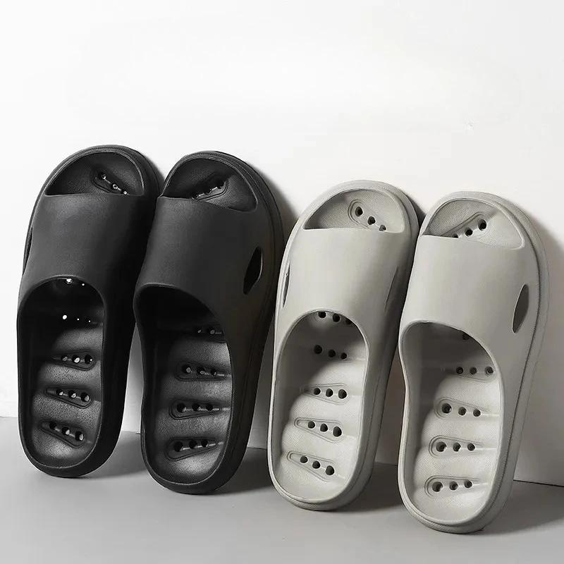Fashion Shiatsu Flat Indoor Pvc Men's Shoe House Bathroom Walk Around Home Male Slipper Slides High Quality Fashion Comfortable Y2k Fun