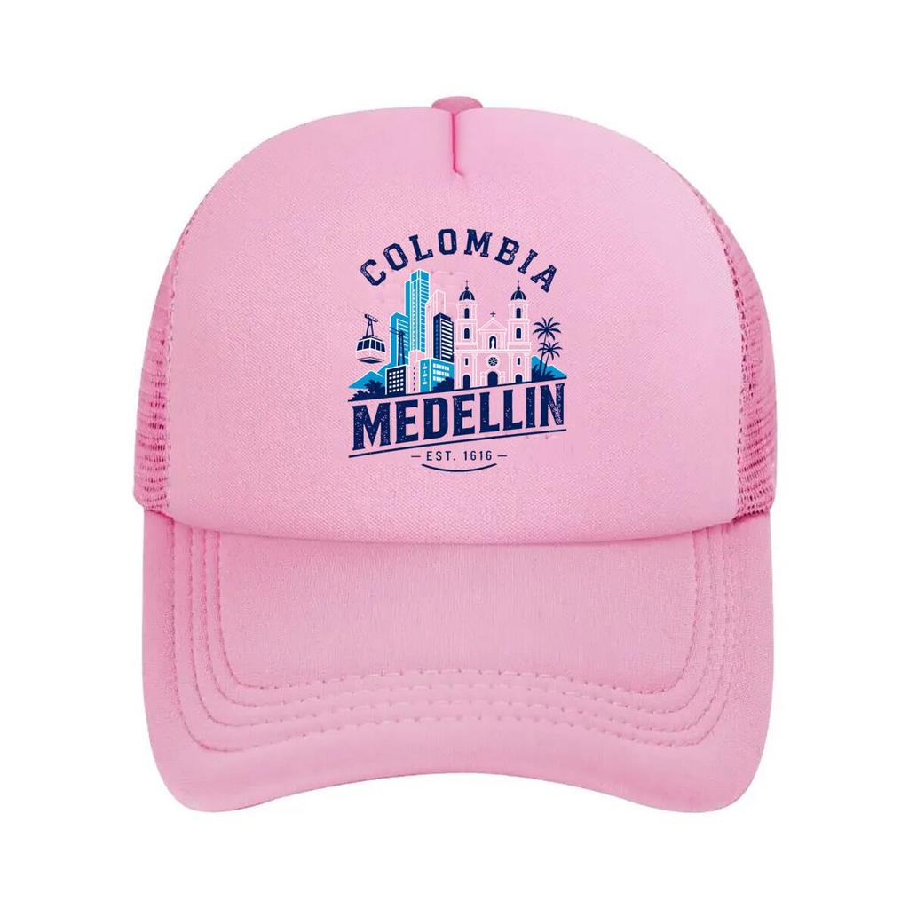 Medellin Kolumbien Skyline Reisebericht Netz Baseballkappe Für Damen Unisex FeUnisex Strand Dad Hat Hip Hop