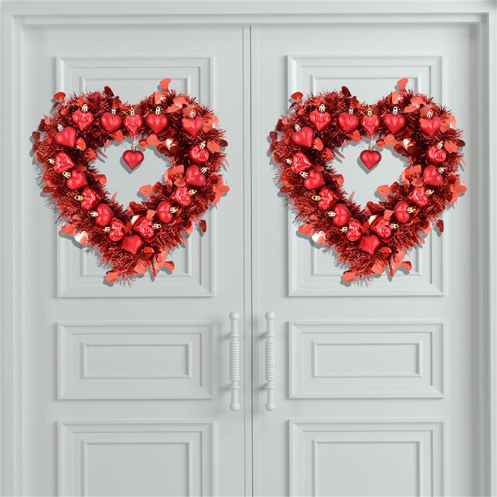 Valentine's Day Heart-shaped Three-dimensional Garland Outdoor Front Door Courtyard Porch Celebration Highlight Decoration Hanging Decoration