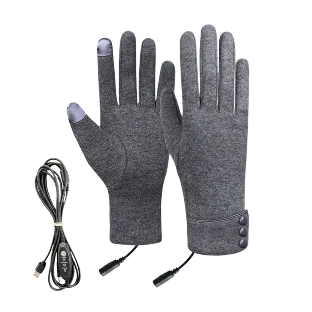 USB Heated Gloves 3-Level Heating, Cold Weather Thermal Gloves For Cycling Camping, Waterproof Winter Gloves For Construction