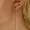 Stainless Steel Pipe Chain O-Chain Dangle Earrings for Women Ladies Classic No Fade Long Tassel Drop Earrings Jewelry Wholesale