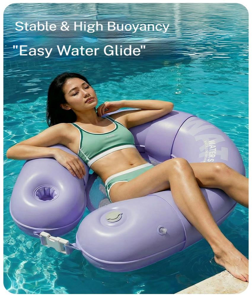 Press To Inflate Swim Floats Water Hammock Pool Lounge Sleeping Pad for Adults Thickened PVC Swimming Accessories