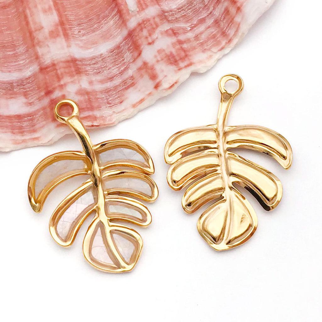 Colorful Shell & Stainless Steel Ocean Beach Pendant for DIY Jewelry