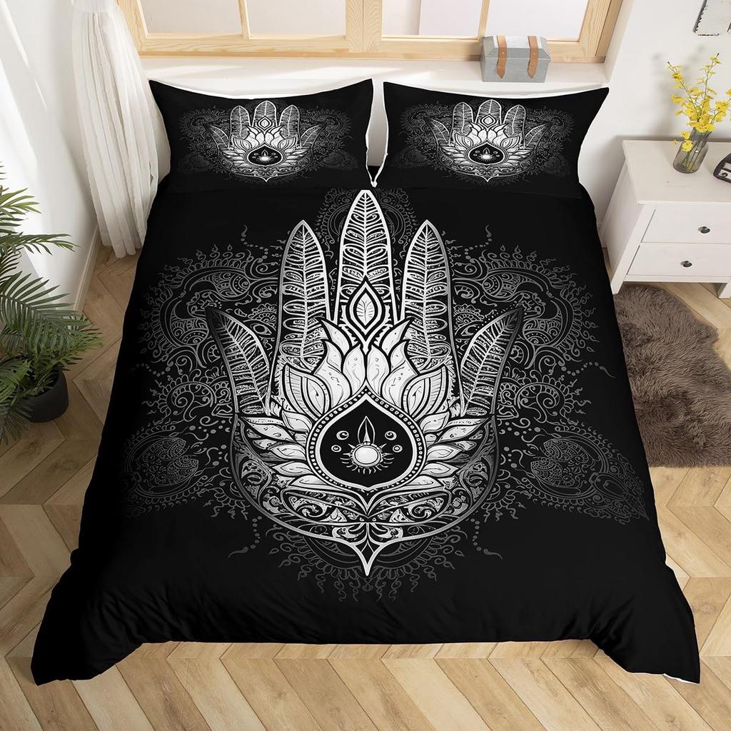 Hand Duvet Cover Sets for Teens Adults Queen King Size Lightweight Down Quilt Cover Set Abstract Art Bedroom Decor No Comforter