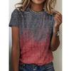 T-shirt Geometriche Stile Etnico alla Moda Maglietta a Manica Corta Oversize da Donna Stampa 3D Retrò Top Harajuku Magliette Abbigliamento Donna