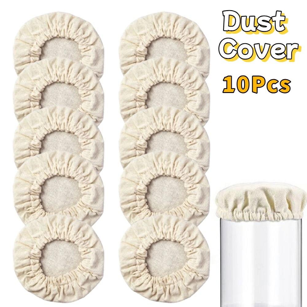 10Pcs Reusable Sourdough Starter Jar Covers Breathable Fabric Lids Dust Cover  Portable Use