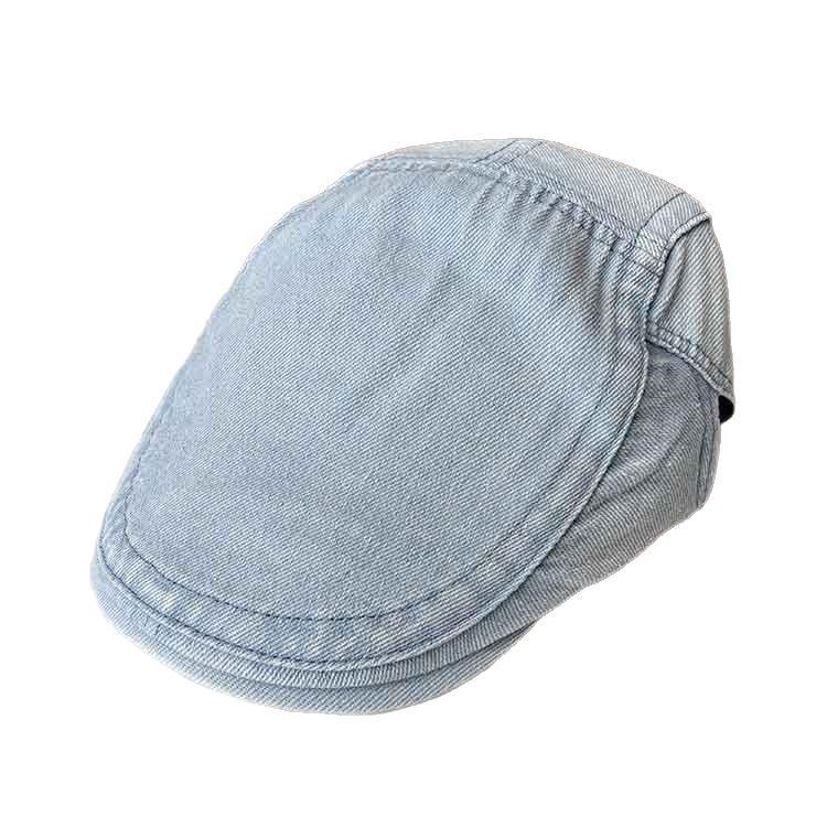 Spring and Summer Retro Washed Denim Forward Hat Men's and Women's Simple and Old Peaked Hat Casual Versatile Newsboy Hat