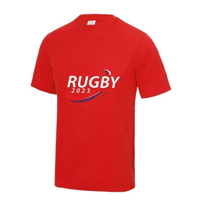 Jersey - Men's Red Rugby T-shirt - - Red