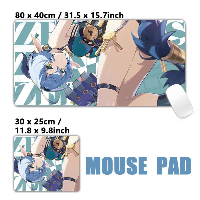 Anime Zzz Mouse Pad 900x400mm Large NonSlip Gaming Desk Mat Laptop Keyboard Tray Office Zenless Zone Zero Black