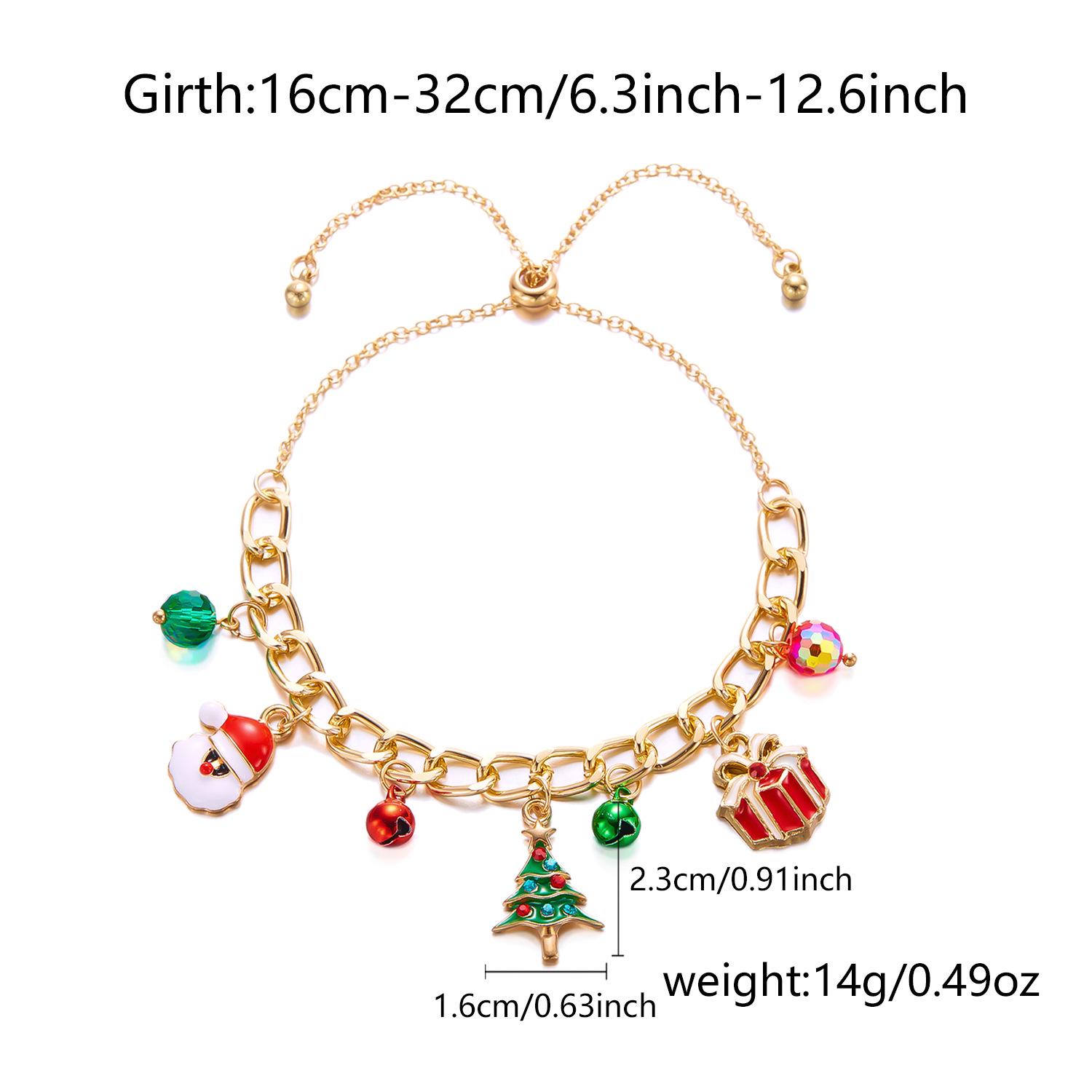 

Festive Snowflake Reindeer Bell Santa Pendant Bracelet