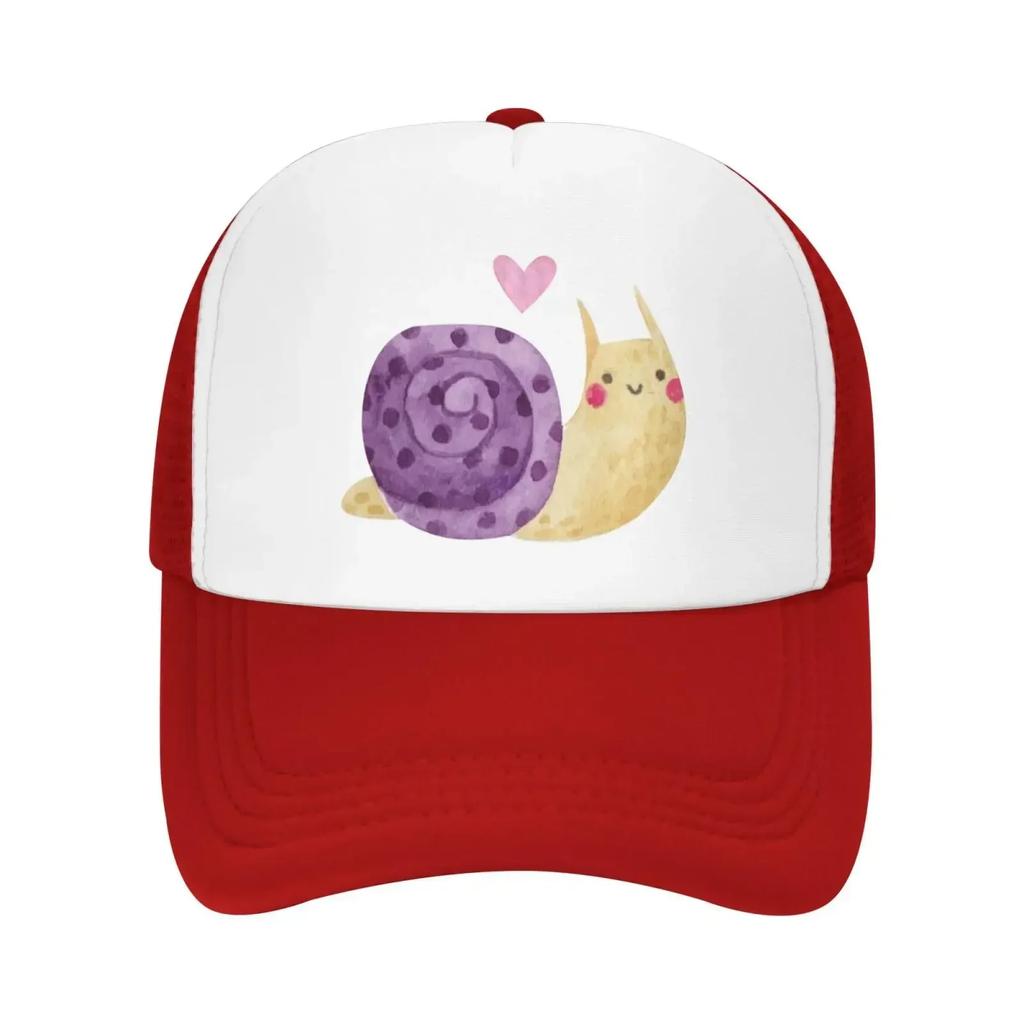 Mesh Dad Hat Adjustable Washed Snail Watercolor Baseball Dad Cap Funny Distressed Ball Trucker Caps for Women Unisex Unisex