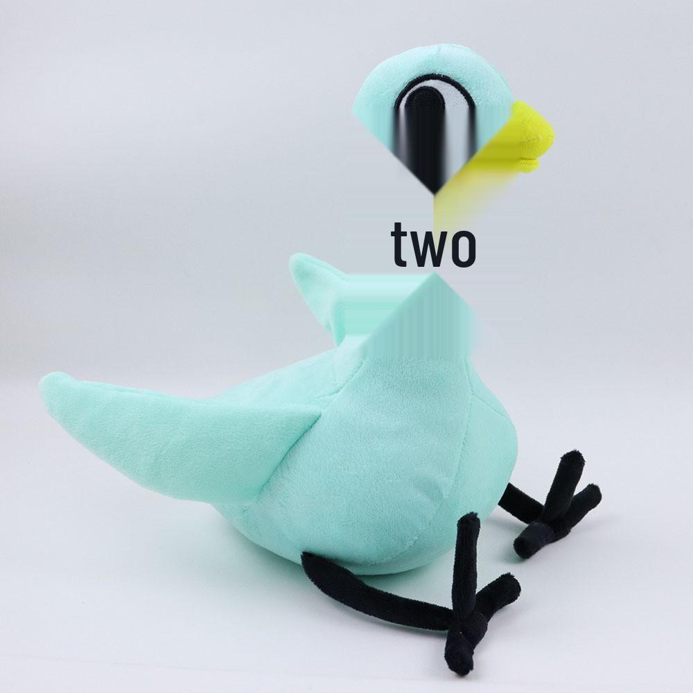 Creative Blue Big-Eyed Pigeon Feather Plush Toy, Huggable Comfort Pillow, Cute Little Duck Doll