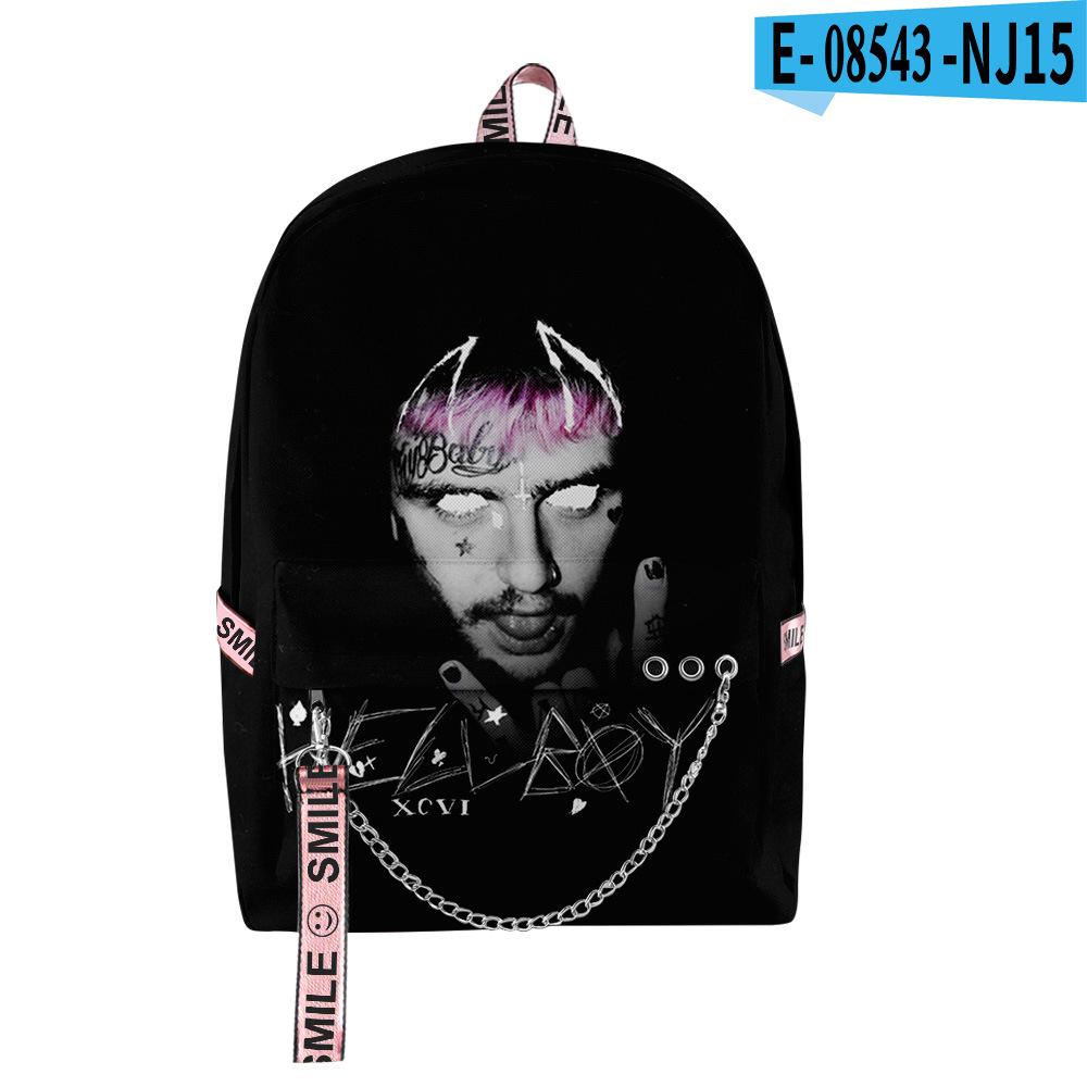 Beliebte Neuheit Jugendliche Schultaschen Unisex Liebe Lil Peep Reisetaschen 3D-Druck Oxford Wasserdicht Notizbuch Schulterrucksäcke