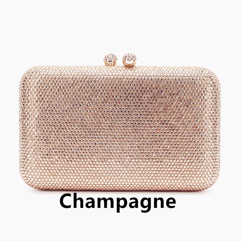 

WHTUOHENG Crystal Evening Bag Black/Gold Evening Bag Women Diamond Clutches Bags Pink/Blue/Silver Rhinestone Clutch Formal Prom 20cmX11cmX4cm шампанского