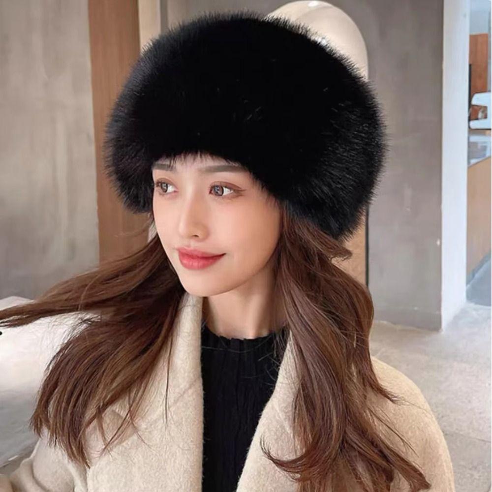 Thicken Warm Empty Top Fur Hat Faux Fur Fur Headwrap Simple No Top Hairband  Female