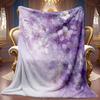 A Cozy Floral-Themed Fleece Blanket with Soft, High-Definition Digital Printing Featuring a Purple Gradient Flower Design, Suitable for Year-Round Use