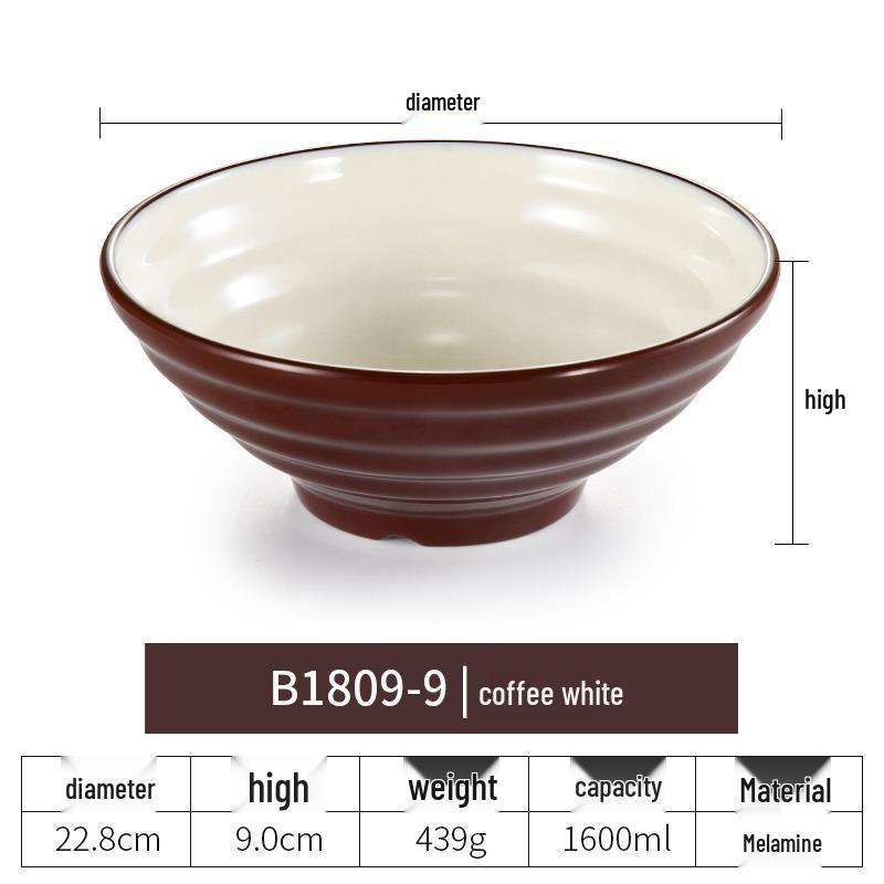 Net Celebrity Melamine Ramen Bowl: Two-Tone Creative Design, Large, Ideal for Mala Tang and Rice Noodles