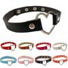 Anel de Metal Amor Choker de Couro Simples Ajustável para Mulheres, Corrente Decorativa para Pescoço de Menina Multicor