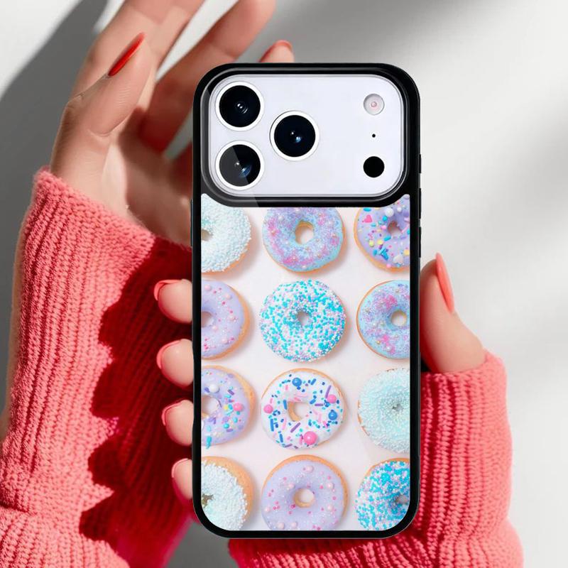 Süße Cremige Rosa Donut Handyhülle für iPhone 17 16 15 14 13 Pro Max Rückabdeckung für 12 11 Pro Hülle