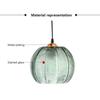 Modern Glass Pendant Light Green Leaf Pattern Ceiling Chandelier For Living Room Dining Room Hotel Indoor Decorative LED Fixture
