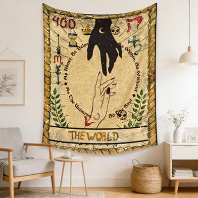 Colorful Astrology Tapestry with Sun Stars and Moon Wall Hanging Decor for Bedroom and Living Room Headboard Wall Decoration