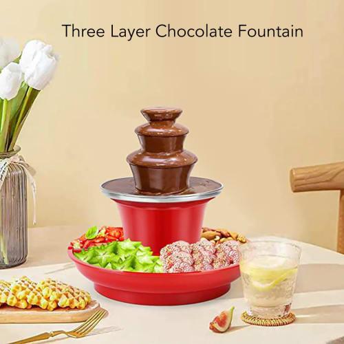 3-Tier Electric Chocolate Fondue Fountain Machine for Parties, Removable Chocolate Fountain for Melting Cheese, Queso, Candy, and Liqueur, Perfect for