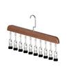 Percha de Madera con 10 Pinzas para Calcetines y Lencería, Tendedero Multiusos para Sombrero y Ropa Interior, Organizador de Lavandería para el Hogar