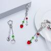 Fashion Strawberry Fruit Peach Hanging Pendant Sweet Phone Strap Bag Decoration Portable Hanging Lanyard for Girls Women