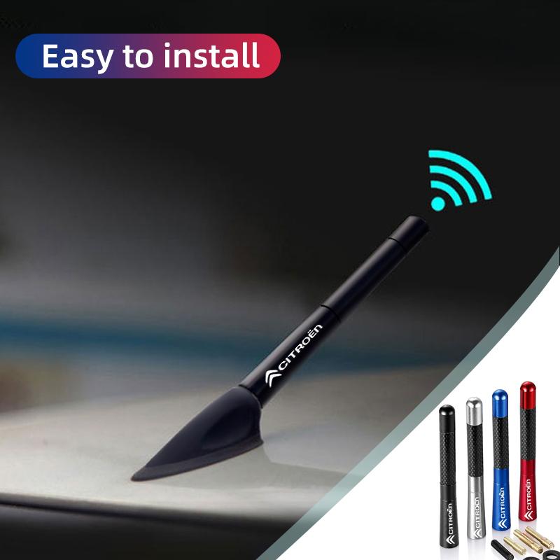 WKZA3 Carbon Fiber Car Antenna Radio 12CM Enhanced Signal Roof Accessory For Citroen C3 C4 MK1 C5 C1 C2 Berlingo Celysee Xsara Picasso