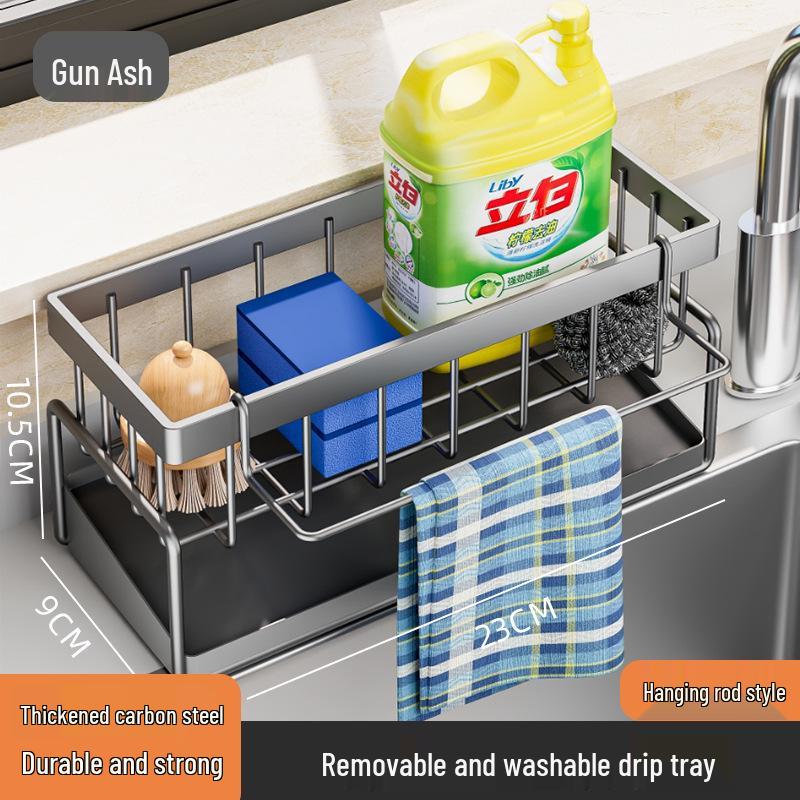 

Подвесная полка для хранения кухонной раковины из нержавеющей стали для губок и посудных тряпок