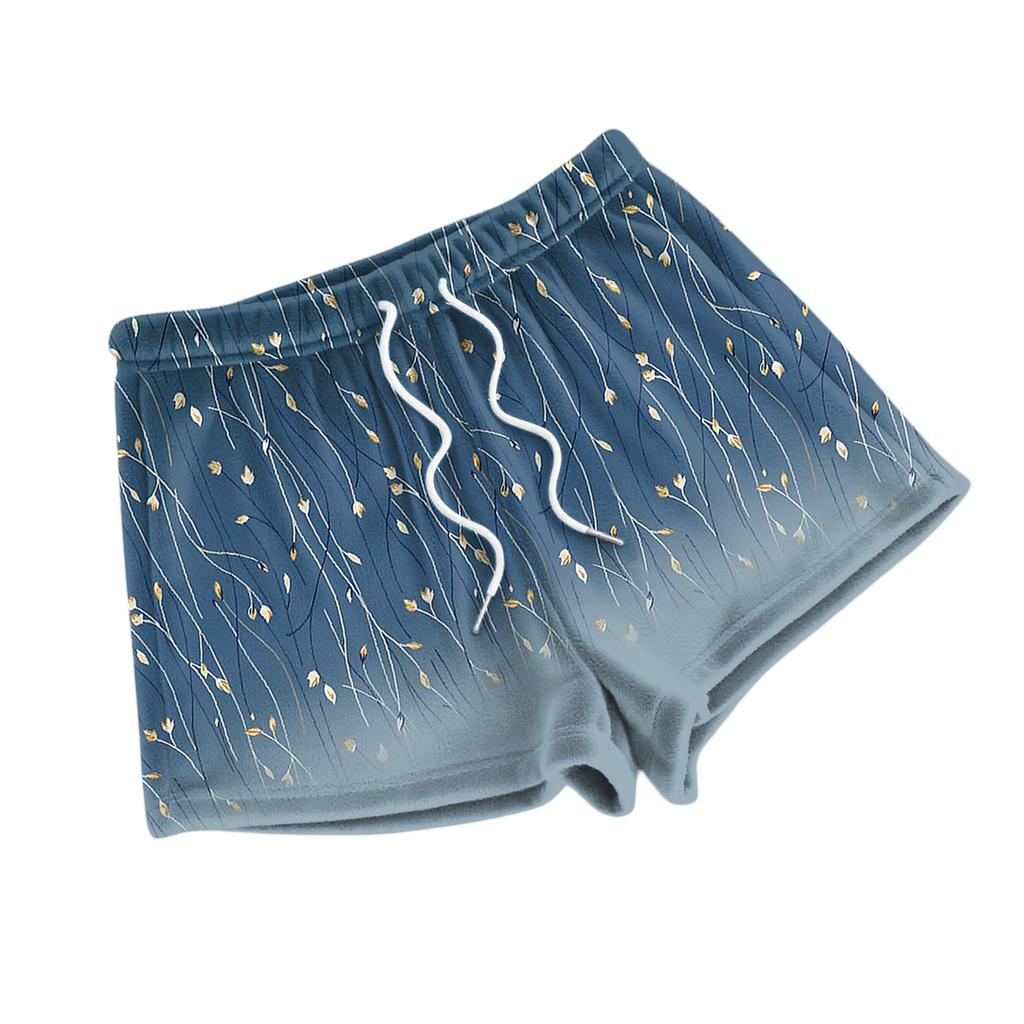 Women's Fashionable Loose-Fit Pajama Shorts With Floral Print Casual Pants