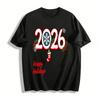2026 Happy Holidays Christmas Themed Graphic Casual Loose Top Pure Cotton T-shirt
