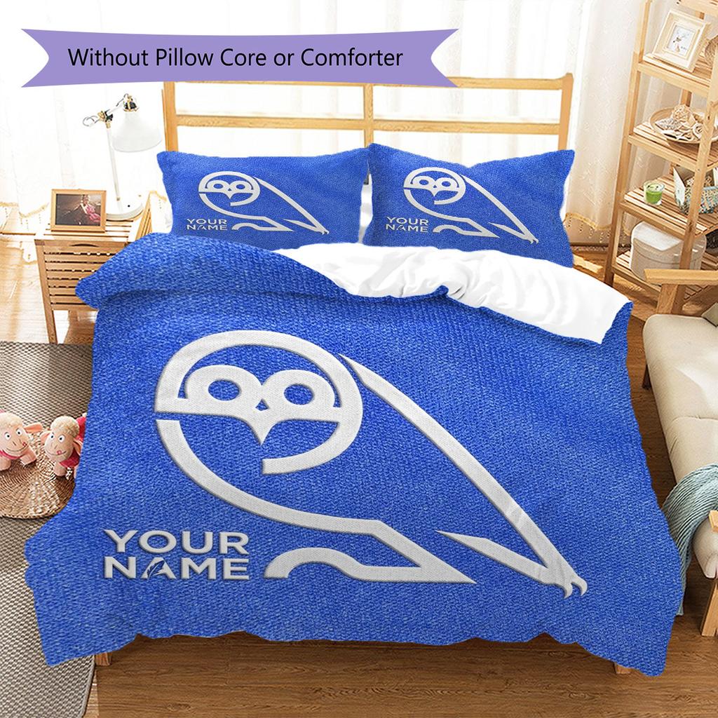 Sheffield Wednesday Football Club Custom Name Pattern Bedding,Quilt Set Quilt Cover Pillowcase Home Birthday Gift(1 * duvet cover + 2 * pillowcase, wi