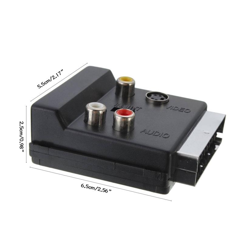 20pinový konektor SCART na 3 RCA S-Video Audio Video Adaptér Konektor kabelu Zapojte SCART do 3RCA konektoru S Video AV TV konvertor